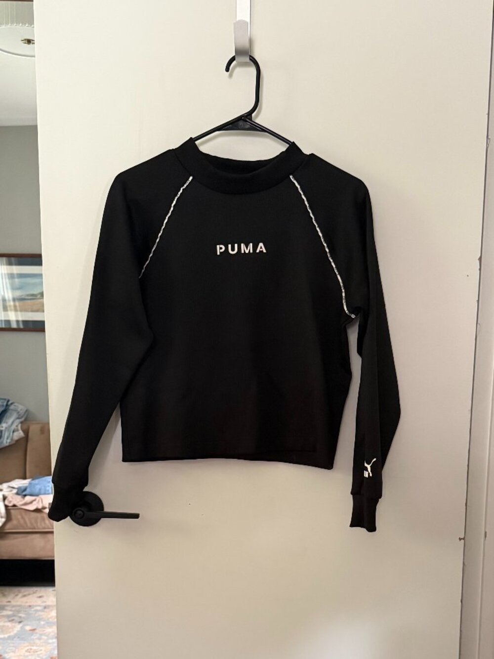 Puma Black Cropped Sweatshirt Size S
